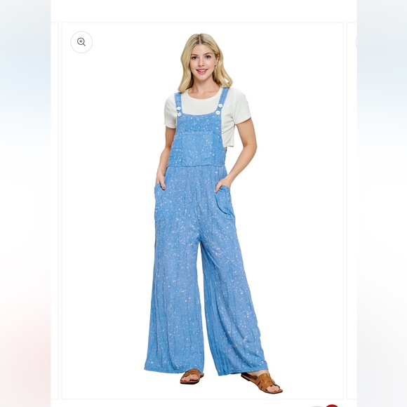 Yak & Yeti Pants - Yak & Yeti Boho Overall Hippie Multi Dot Dye Sky Blue NWT. Various Sizes. 25111